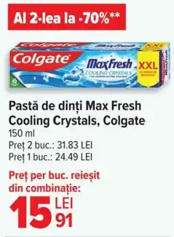 Carrefour Pastă de dinți Max Fresh Cooling Crystals, Colgate Ofertă