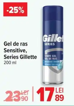 Carrefour Gel de ras Sensitive, Series Gillette Ofertă