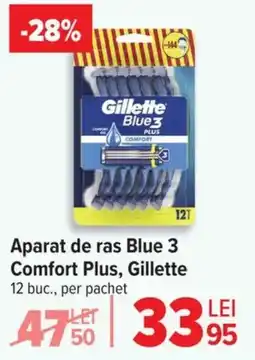 Carrefour Aparat de ras Blue 3 Comfort Plus, Gillette Ofertă