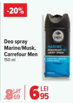 Carrefour Deo spray Marine/Musk, Carrefour Men Ofertă