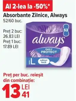 Carrefour Absorbante Zilnice, Always Ofertă