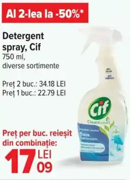 Carrefour Detergent spray, Cif Ofertă