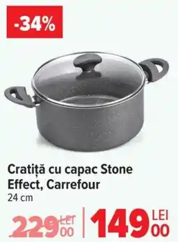 Carrefour Cratiţă cu capac Stone Effect, Carrefour Ofertă
