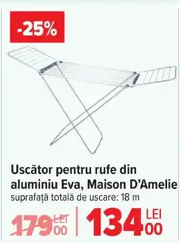 Carrefour Uscător pentru rufe din aluminiu Eva, Maison D'Amelie Ofertă