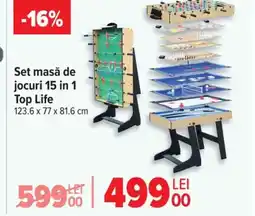 Carrefour Set masă de jocuri 15 in 1 Top Life Ofertă