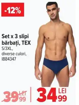 Carrefour Set x 3 slipi bărbaţi, TEX Ofertă
