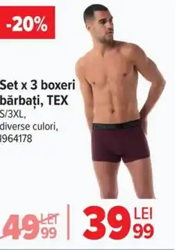 Carrefour Set x 3 boxeri bărbați, TEX Ofertă