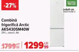 Carrefour Combinǎ frigorifică Arctic AK54305M40W Ofertă