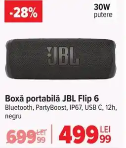Carrefour Boxǎ portabilǎ JBL Flip 6 Ofertă