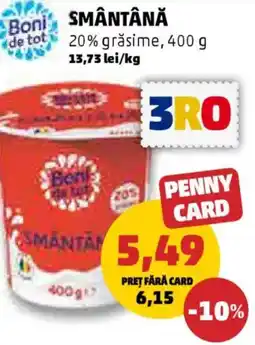 Penny Smântână 20% grăsime Ofertă