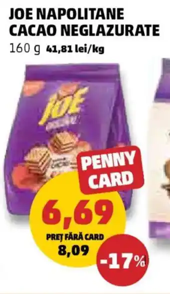 Penny Joe napolitane cacao neglazurate Ofertă