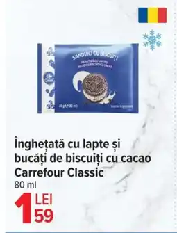 Carrefour Market înghețată cu lapte și bucăți de biscuiți cu cacao Carrefour Classic Ofertă
