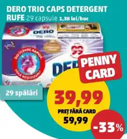 Penny Dero trio caps detergent rufe Ofertă