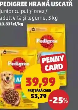 Penny Pedigree hrană uscată Ofertă