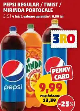 Penny Pepsi regular / twist / mirinda portocale Ofertă