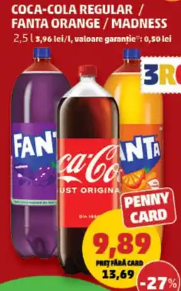 Penny Coca-cola regular / fanta orange / madness Ofertă