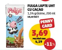 Penny Fulga lapte uht cu cacao Ofertă