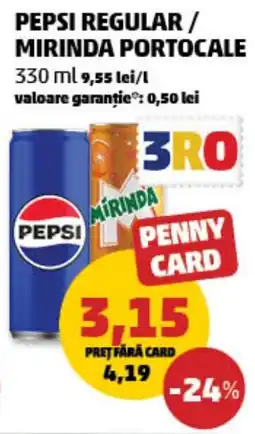 Penny Pepsi regular/ mirinda portocale Ofertă