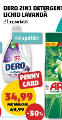Penny Dero 2in1 detergent lichid lavandă Ofertă