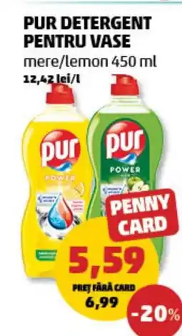 Penny Pur detergent pentru vase mere/lemon Ofertă