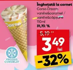 PROFI Îngheţată la cornet Corso Dream vanilie&caramel / vanilie&căpşune Ofertă