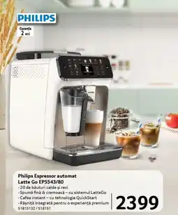 Selgros PHILIPS Espressor automat Latte Go EP5543/80 Ofertă
