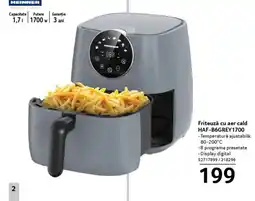 Selgros HEINNER Friteuză cu aer cald HAF-B6GREY1700 Ofertă