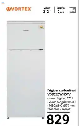 Selgros VORTEX Frigider cu două uși VDD22SWH01V Ofertă