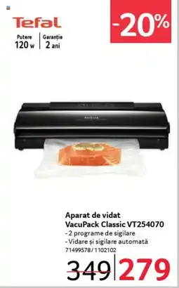 Selgros TEFAL Aparat de vidat VacuPack Classic VT254070 Ofertă
