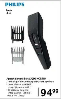 Selgros PHILIPS Aparat de tuns Seria 3000 HC3510 Ofertă