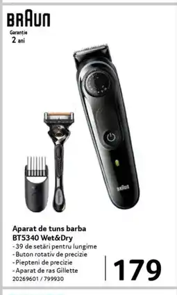 Selgros BRAUN Aparat de tuns barba BT5340 Wet&Dry Ofertă