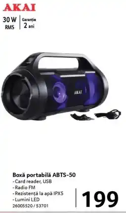 Selgros AKAI Boxǎ portabilă ABTS-50 Ofertă