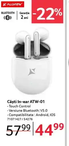 Selgros ALLVIEW Căşti In-ear ATW-01 Ofertă