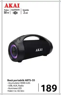 Selgros ΑΚΑΙ Boxǎ portabilă ABTS-55 Ofertă
