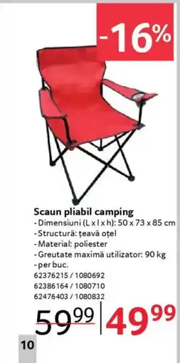 Selgros Scaun pliabil camping Ofertă