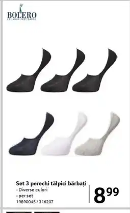 Selgros BOLERO Set 3 perechi tălpici bărbaţi Ofertă