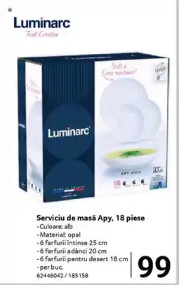 Selgros Luminarc Serviciu de masă Apy Ofertă