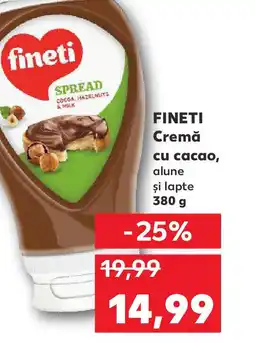 Kaufland FINETI Cremă cu cacao, alune şi lapte Ofertă