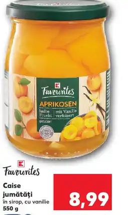 Kaufland Caise jumătăţi în sirop, cu vanilie Ofertă