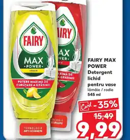 Kaufland FAIRY MAX POWER Detergent lichid pentru vase lămâie / rodie 545 ml Ofertă