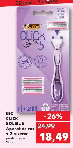 Kaufland BIC CLICK SOLEIL 5 Aparat de ras + 2 rezerve Ofertă