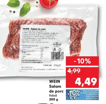 Kaufland WEIN Salam de porc feliat Ofertă