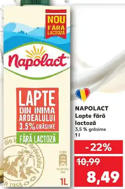 Kaufland NAPOLACT Lapte fără lactoză 3,5% grăsime Ofertă