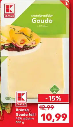 Kaufland Brânză Gouda felii Ofertă
