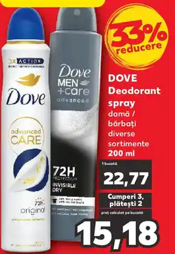 Kaufland DOVE Deodorant spray damă / bărbați Ofertă