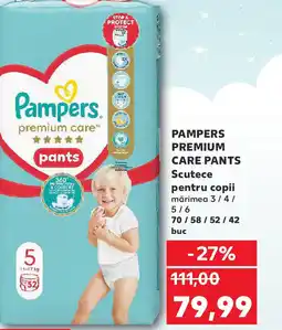 Kaufland PAMPERS PREMIUM CARE PANTS Scutece pentru copii Ofertă
