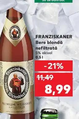Kaufland FRANZISKANER Bere blondă nefiltrată Ofertă