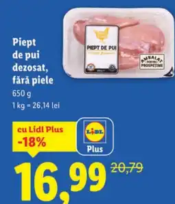 Lidl Piept de pui dezosat, fără piele Ofertă