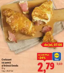 Lidl Croissant cu șuncă şi brânză Gouda Ofertă