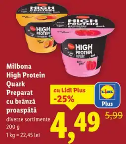 Lidl Milbona High Protein Quark Preparat cu brânză proaspǎtǎ Ofertă